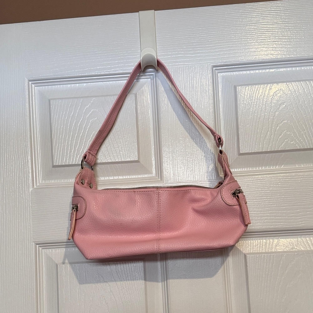 Pink Leather Shoulder Bag